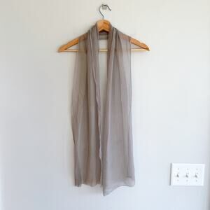 Silk Lightweight Sheer Scarf Gray